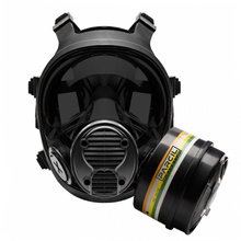 Load image into Gallery viewer, PRE-ORDER NB-100 Smoke Black Tactical Gas Mask - Full Face Respirator with 40mm Defense Filter