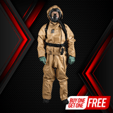 CBRN HazMat Suit with Boots and Gloves -  Reusable, Heavy Duty Protective Biohazard Suit for Chemical/Biological threats and other Harsh Environments