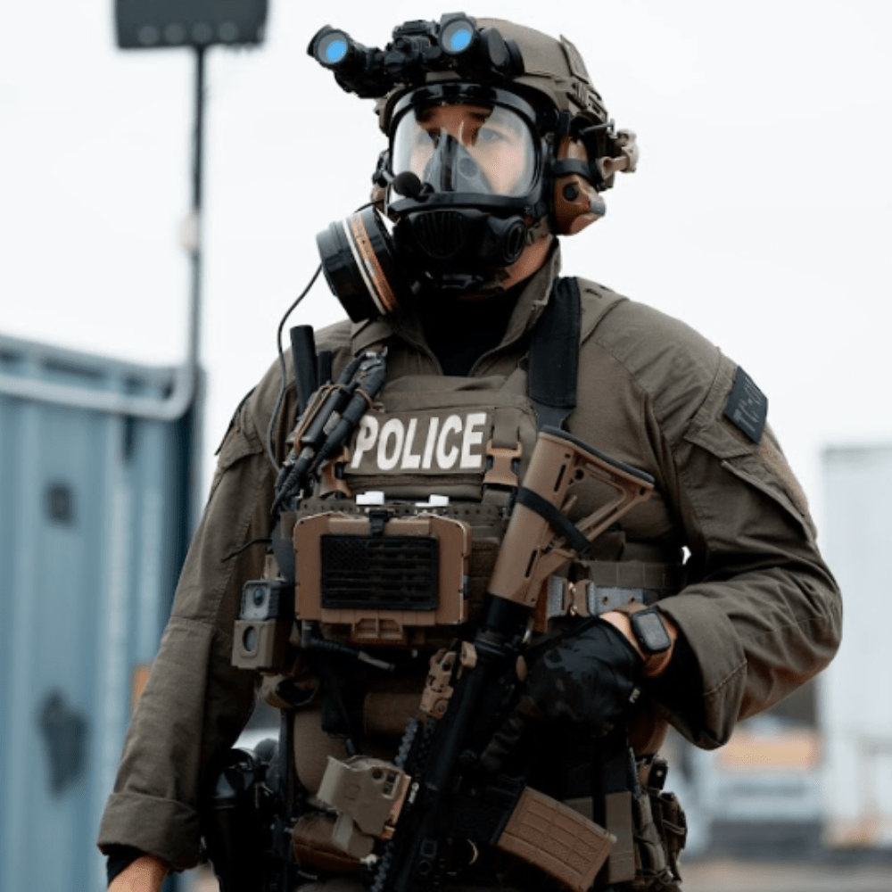 CS - 100 Military Gas Mask with N - B - 1 Defense Canister - Parcil SafetyParcil Safety