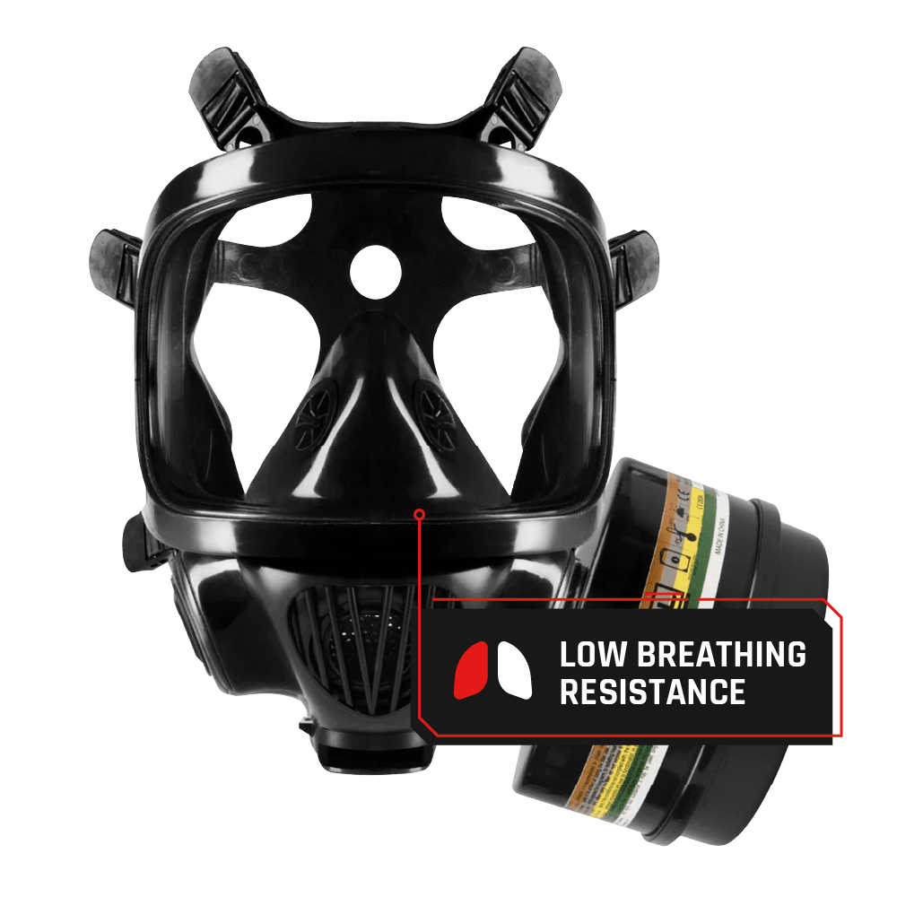 CS - 100 Military Gas Mask with N - B - 1 Defense Canister - Parcil SafetyParcil Safety