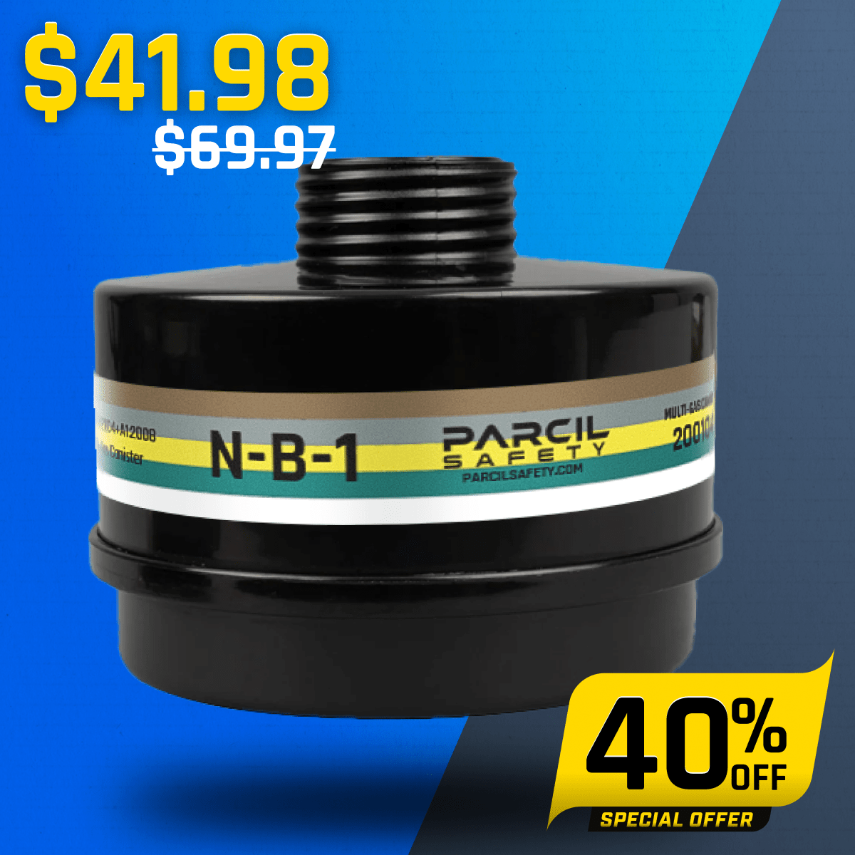 Defense N - B - 1 40mm Canister A2B2E2K2P3 R - Fits all 40mm Gas Masks - Parcil SafetyFiltersFiltersParcil Safety