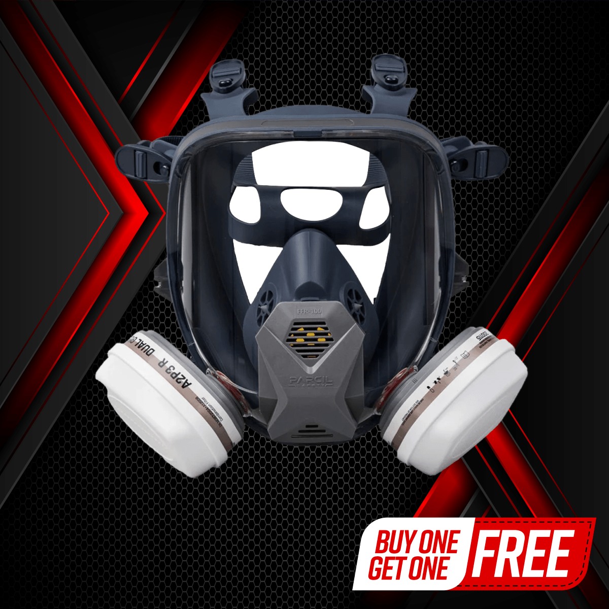 FFR - 100 Bayonet Full - Face Respirator with DualGuard A2P3 R Cartridge Set - Parcil SafetyParcil Safety