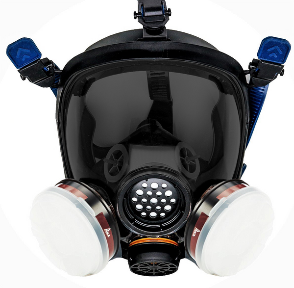 PD-100 Smoke Black Full Face Respirator Gas Mask with Organic Vapor and Particulate Filtration