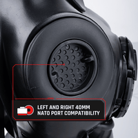 IIR-100 NATO CBRN Recon Military Tactical Gas Mask, Canteen and N-B-0 40mm NATO CBRN Defense Canister