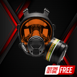 NB-100 Dark Amber Tactical Gas Mask - Full Face Respirator with 40mm N-B-1 Defense Filter