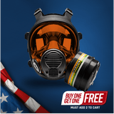 NB-100 Dark Amber Tactical Respirator Mask - Full Face Respirator with 40mm N-B-1 Defense Filter