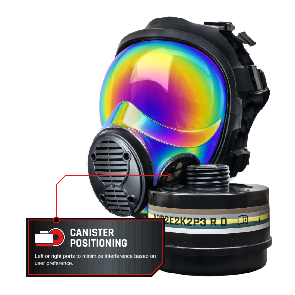 NB-100 Solar Prism Mirrored Tactical Respirator Mask - Full Face Respirator with 40mm N-B-1 Defense Filter - Parcil SafetyGas MasksGas MasksParcil Safety