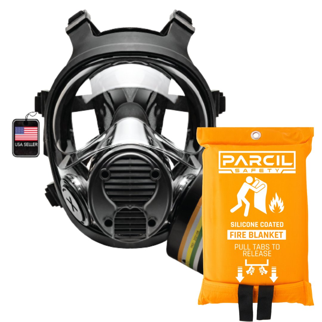 NB - 100 Tactical Defense Gas Mask - FREE SB - 500 Silicone Emergency Fire Escape Blanket! - Parcil SafetyBundle DealsBundle DealsParcil Safety