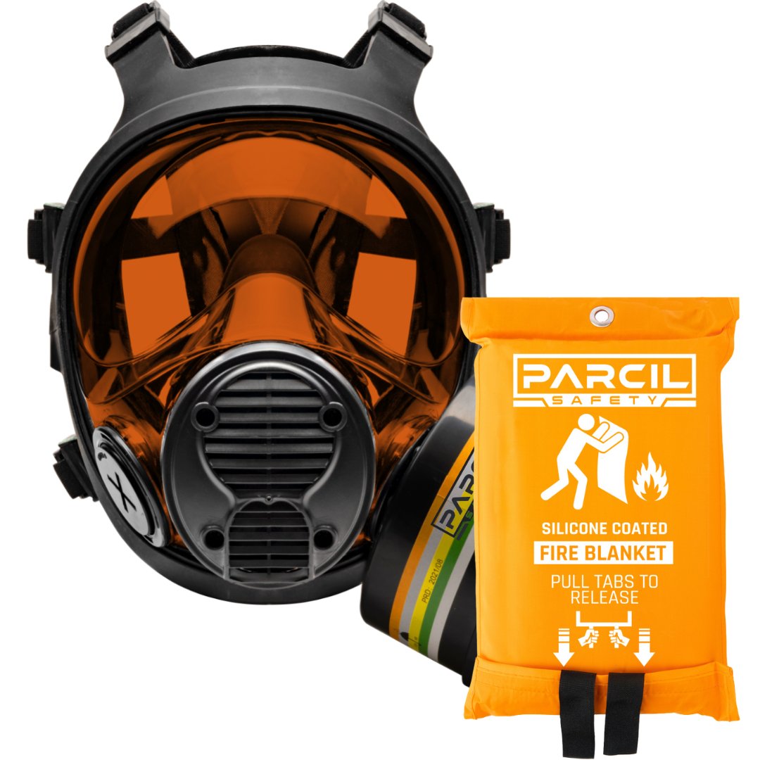 NB - 100 Tactical Defense Gas Mask - FREE SB - 500 Silicone Emergency Fire Escape Blanket! - Parcil SafetyBundle DealsBundle DealsParcil Safety