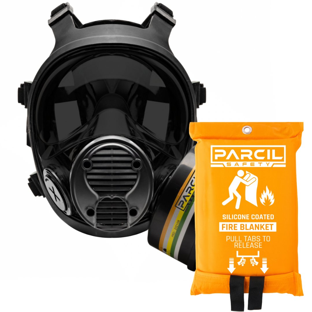 NB - 100 Tactical Defense Gas Mask - FREE SB - 500 Silicone Emergency Fire Escape Blanket! - Parcil SafetyBundle DealsBundle DealsParcil Safety