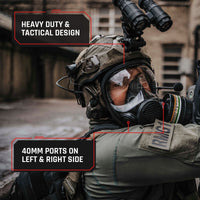 NB-100 Tactical Gas Mask - Full Face Respirator with 40mm Defense Filter