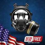 NB-100 Tactical Gas Mask - Full Face Respirator with 40mm N-B-1 Defense Filter Image