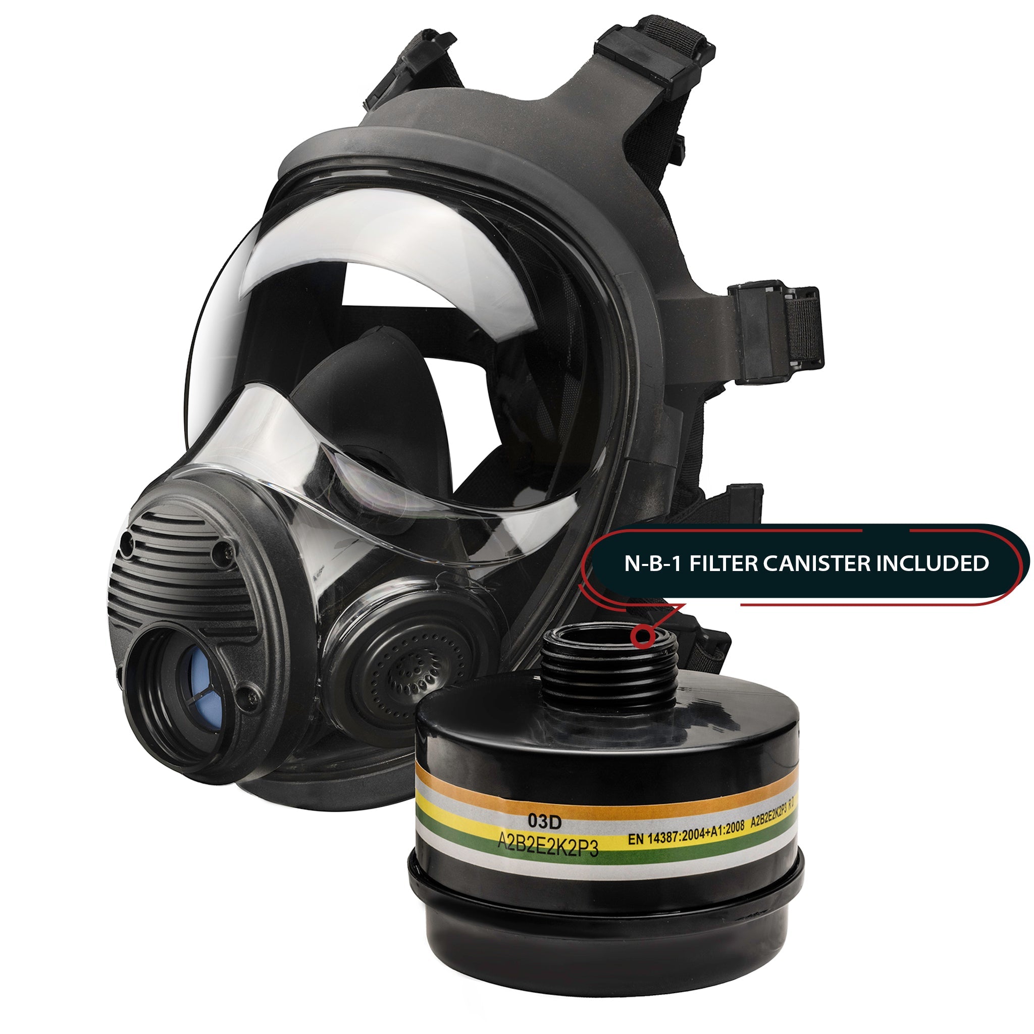 NB - 100V Tactical Gas Mask with Voice Amplifier - Full Face Respirator with Central 40mm Defense Filter - Parcil SafetyGas MasksGas MasksParcil Safety