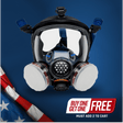 PD-100 Full-Face Air Purifying Respirator (APR) with A1 Organic Vapor (OV) with P2 Particulate Filter Image