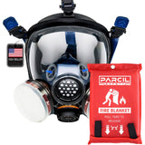 PD-100 Organic Vapor Full Face Respirator Mask - FREE PD-452 Emergency Fire Extinguisher Blanket!