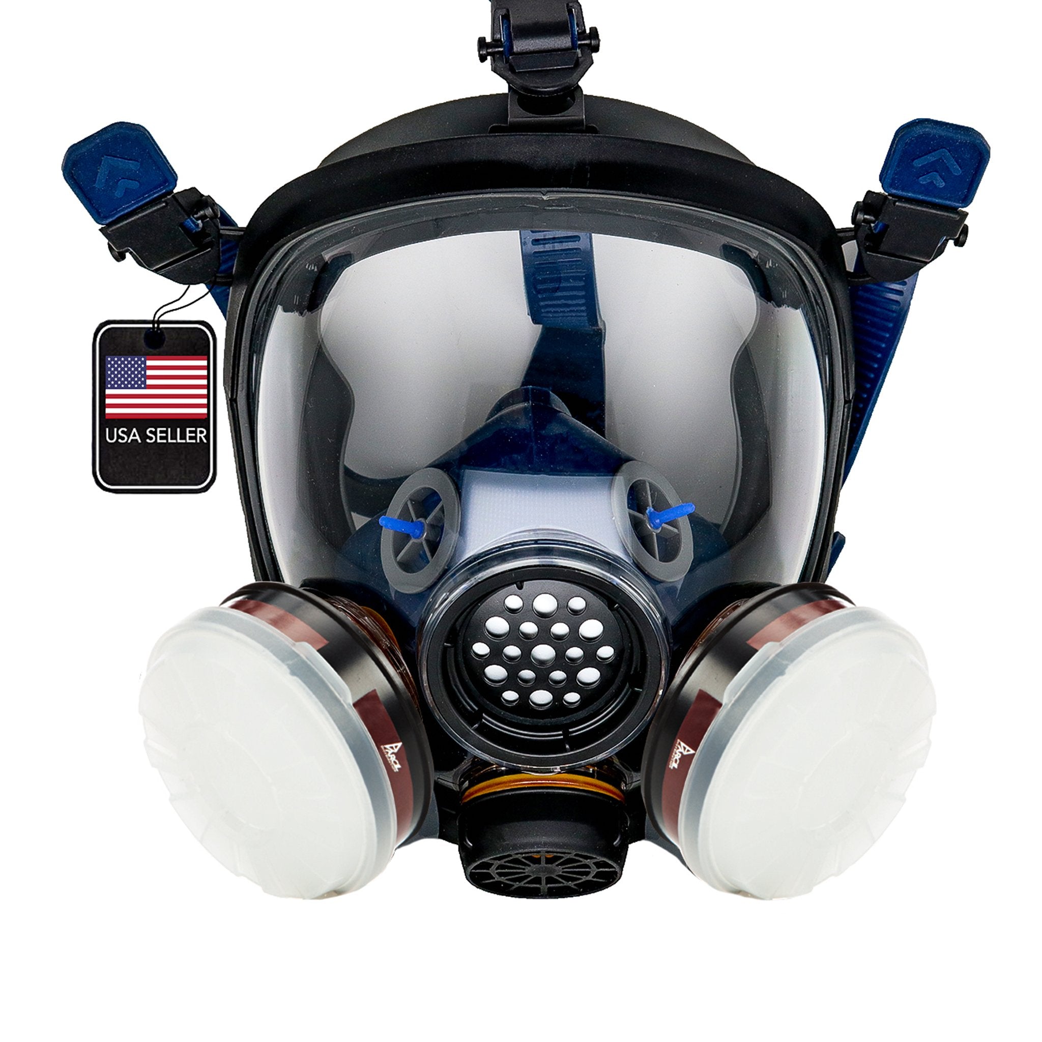 PD - 100 Organic Vapor Full Face Respirator Mask - FREE PD - 452 Emergency Fire Extinguisher Blanket! - Parcil Safety front side