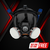PD-100 Smoke Black - Full Face Respirator Tinted Gas Mask with A1 Organic Vapor (OV) with P2 Particulate Filter Canister
