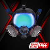 PD-101 Arctic Blue Mirrored - Full Face Respirator Gas Mask with A1 Organic Vapor (OV) with P2 Particulate Filter Canister