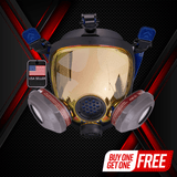 PD-101 Burnt Bronze Mirrored - Full Face Respirator Gas Mask with A1 Organic Vapor (OV) with P2 Particulate Filter Canister