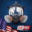 PD-101 Full-Face Industrial Air Purifying Respirator (APR) with A1 Organic Vapor (OV) with P2 Particulate Filter Canister Image
