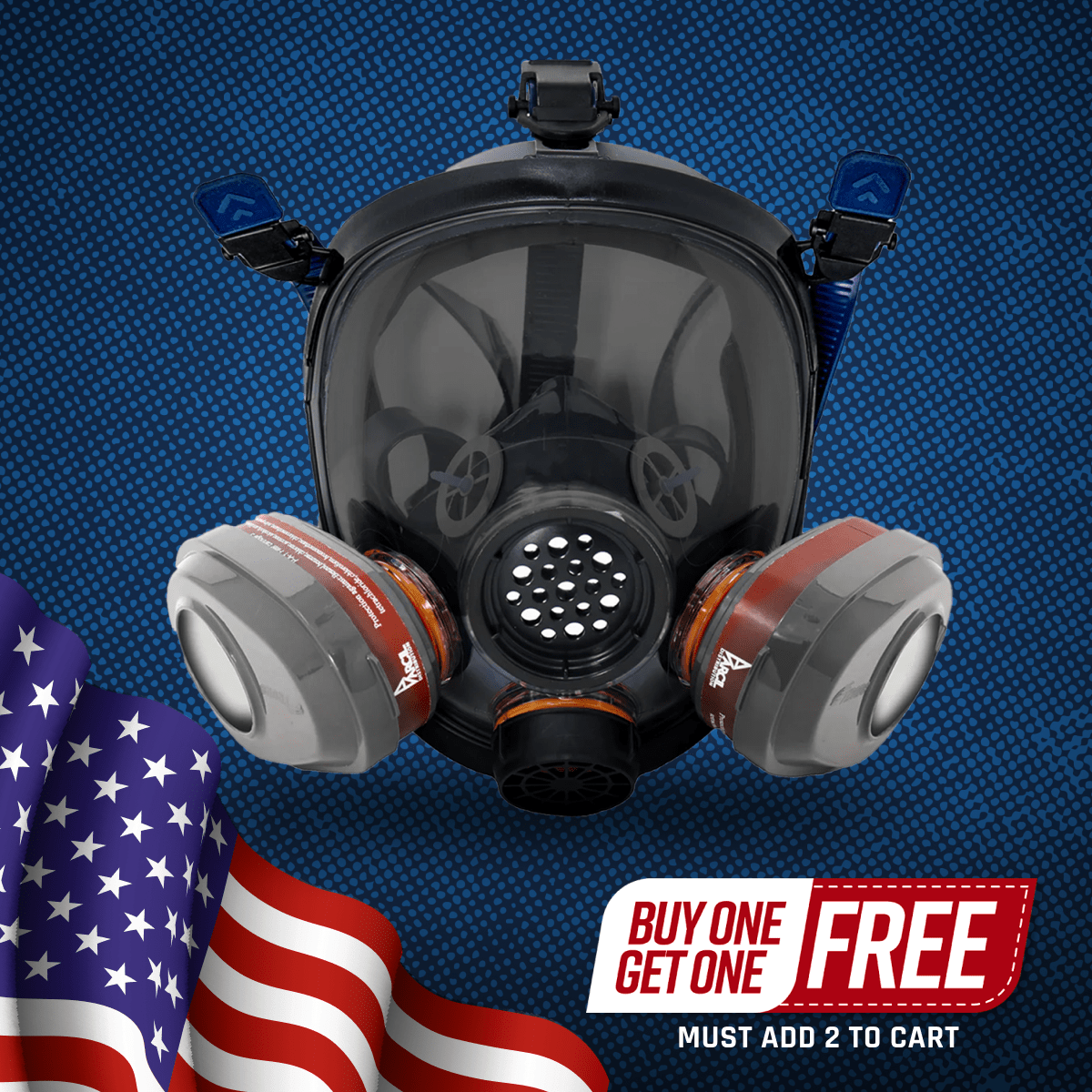 PD - 101 Smoke Black Tinted Full Face Respirator Gas Mask with A1 Organic Vapor (OV) with P2 Particulate Filter Canister - Parcil SafetyRespiratorsRespiratorsParcil Safety