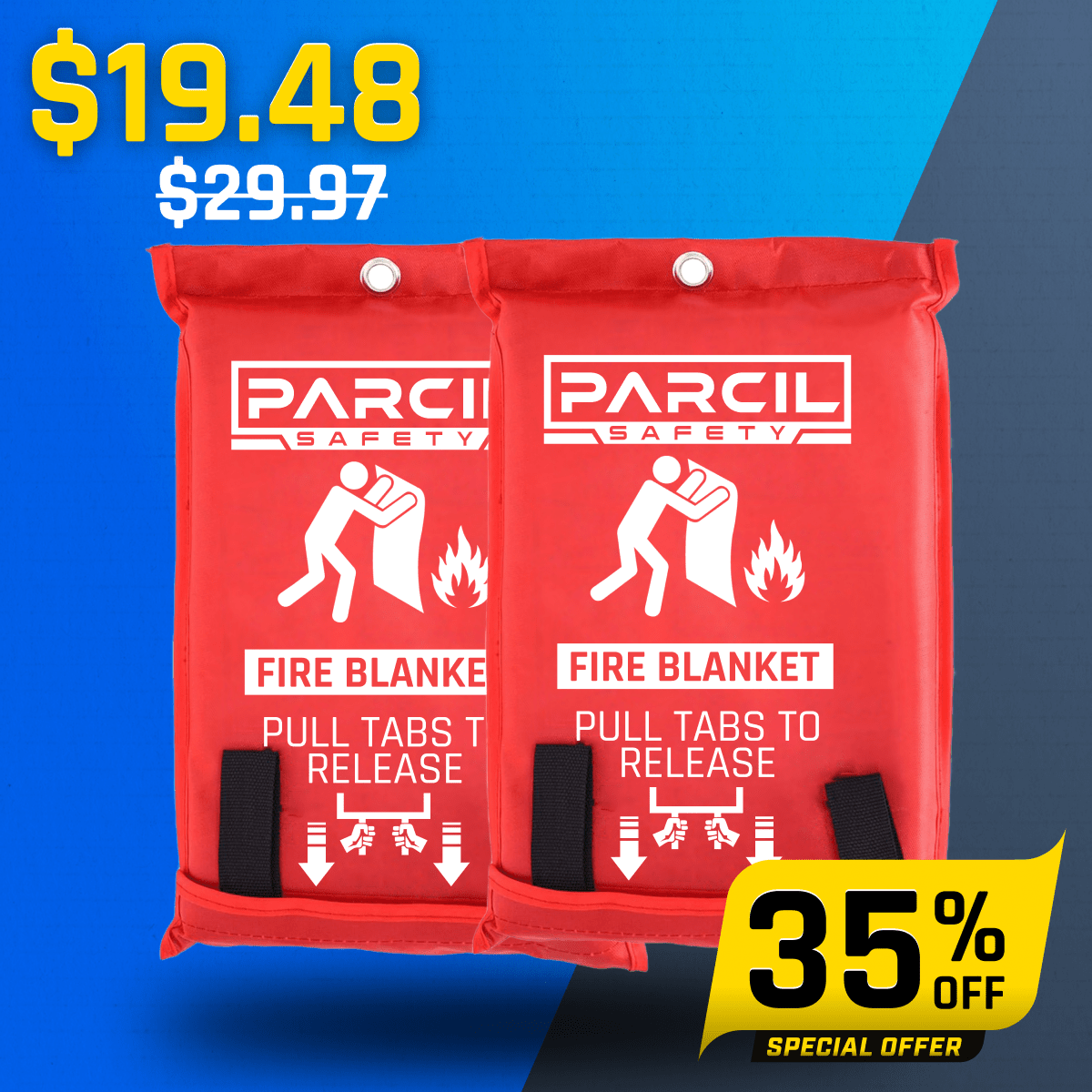 PD452 Emergency Fire Extinguisher Blanket (Set of 2) - Parcil SafetyFire SafetyFire SafetyParcil Safety