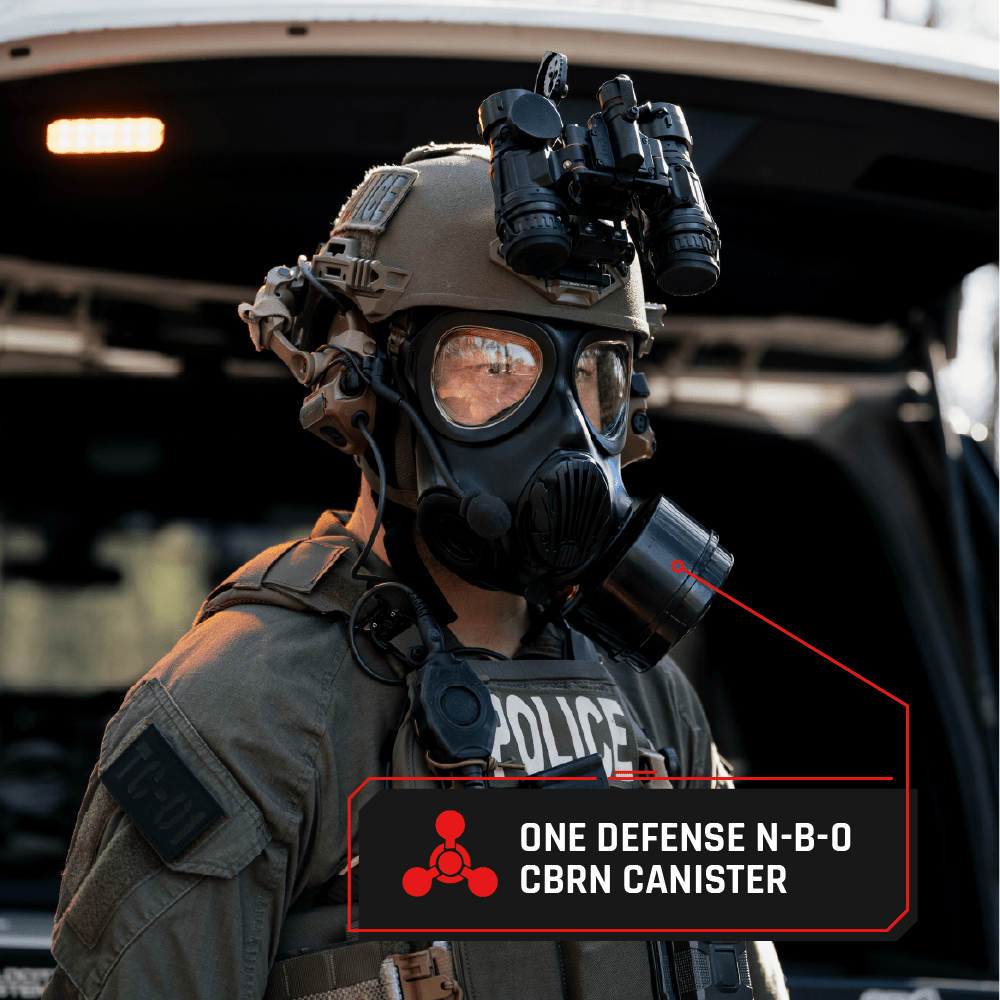 PRE - Sale IIR - 100 NATO CBRN Recon Military Tactical Gas Mask with Canteen and N - B - 0 40mm NATO CBRN Defense Canister - Parcil SafetyGas MasksGas MasksParcil Safety