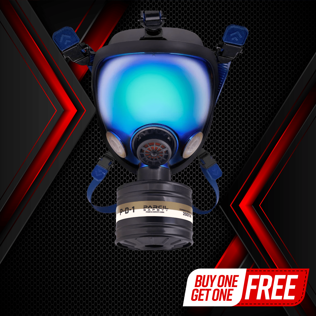 ST - 100X Arctic Blue Mirrored - Full Face Respirator Gas Mask with Organic Vapor and Particulate Filtration - Parcil SafetyGas MasksGas MasksParcil Safety