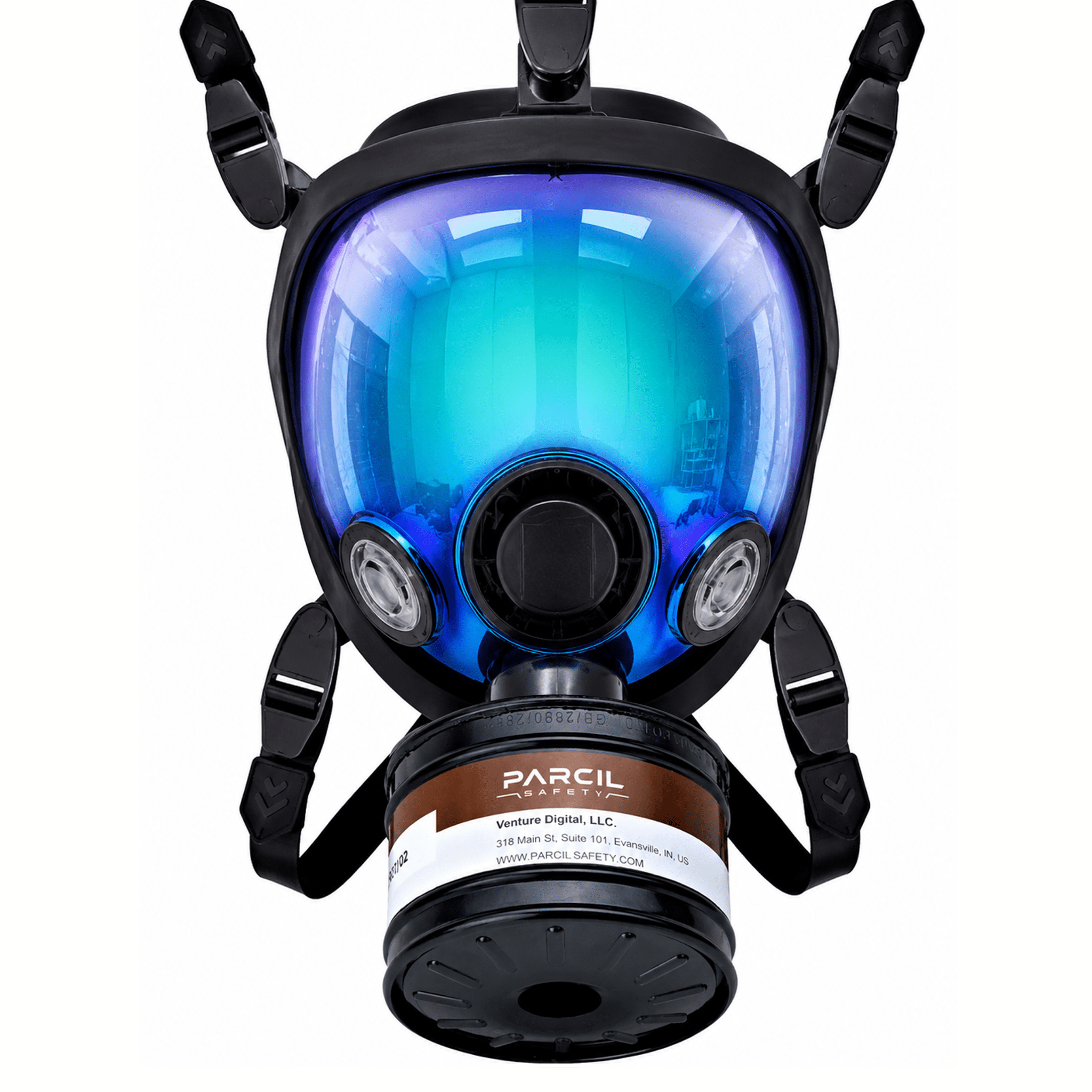 ST-100X Arctic Blue Mirrored - Full Face Respirator Gas Mask with Organic Vapor and Particulate Filtration - Parcil SafetyGas MasksGas MasksParcil Safety