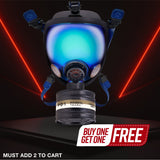 ST-100X Arctic Blue Mirrored - Full Face Respirator Gas Mask with Organic Vapor and Particulate Filtration