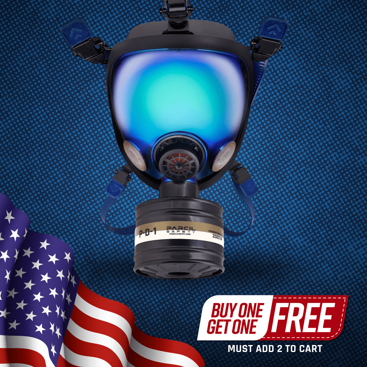 ST - 100X Arctic Blue Mirrored - Full Face Respirator Gas Mask with Organic Vapor and Particulate Filtration - Parcil SafetyGas MasksGas MasksParcil Safety