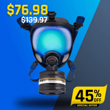 ST-100X Arctic Blue Mirrored - Full Face Respirator Gas Mask with Organic Vapor and Particulate Filtration