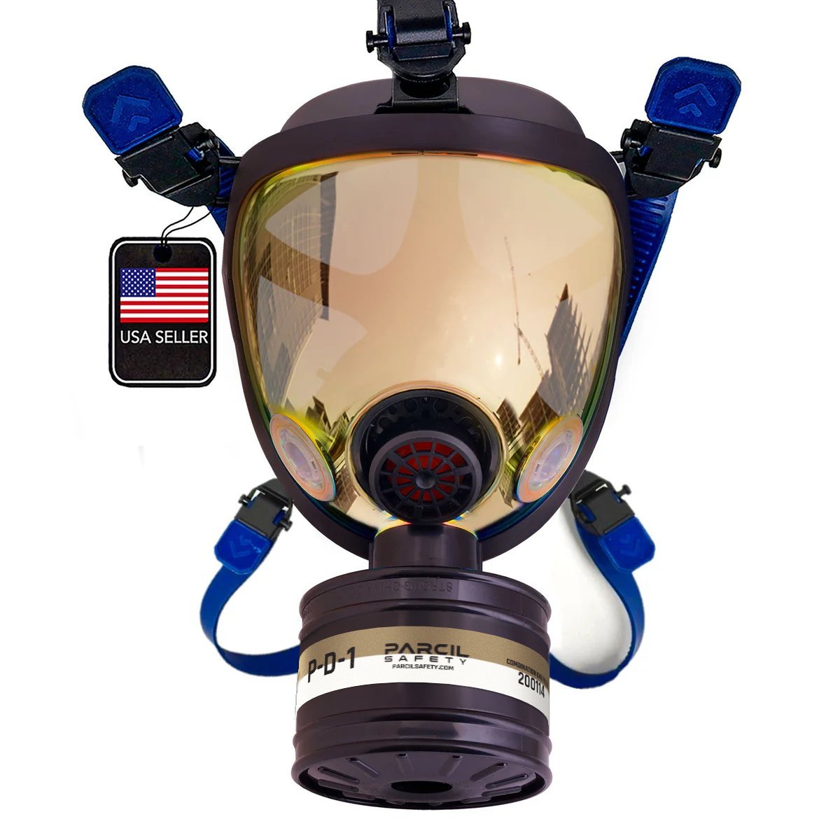 ST - 100X Burnt Bronze Mirrored - Full Face Respirator Gas Mask with Organic Vapor and Particulate Filtration - Parcil SafetyGas MasksGas MasksParcil Safety