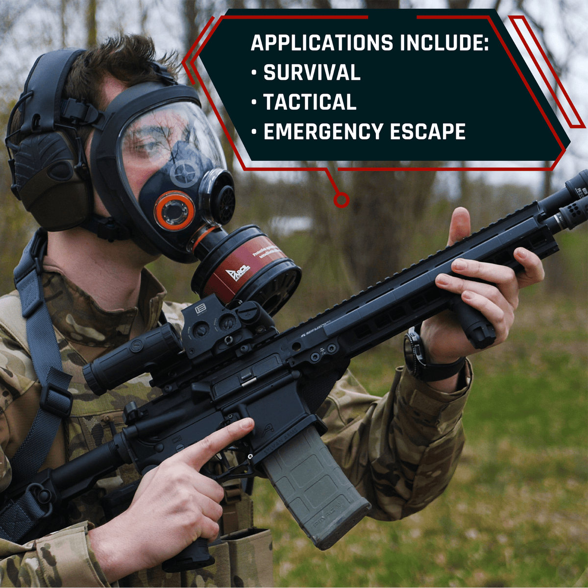 ST-100X Full Face Gas Mask | Survival Respirator by Parcil