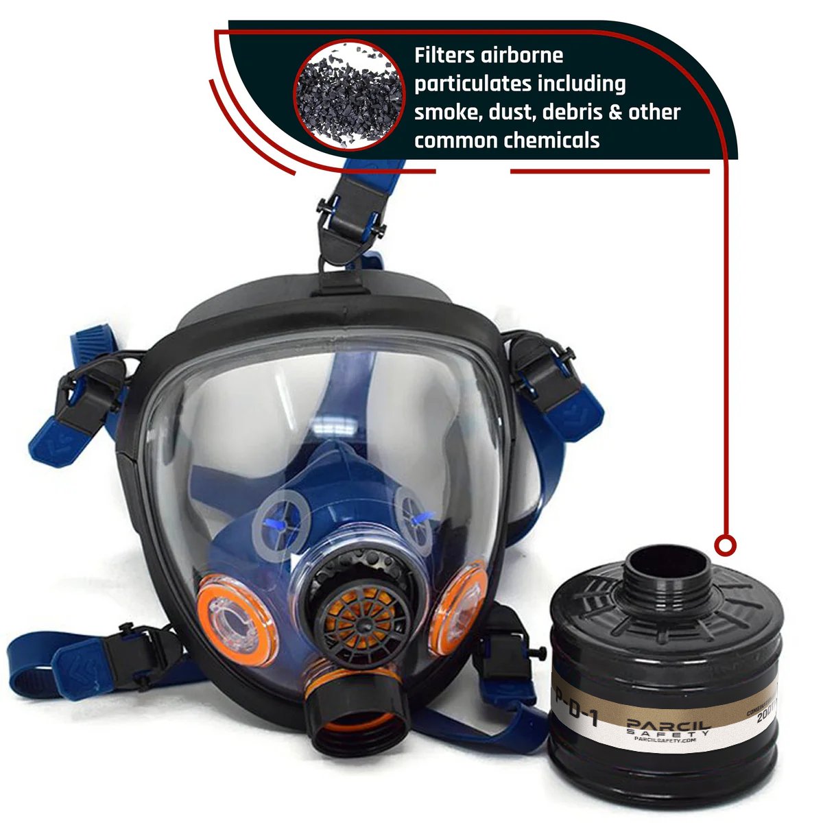 ST - 100X Full - Face Survival Gas Mask with Organic Vapor and Particulate Protection - Parcil SafetyGas MasksGas MasksParcil Safety