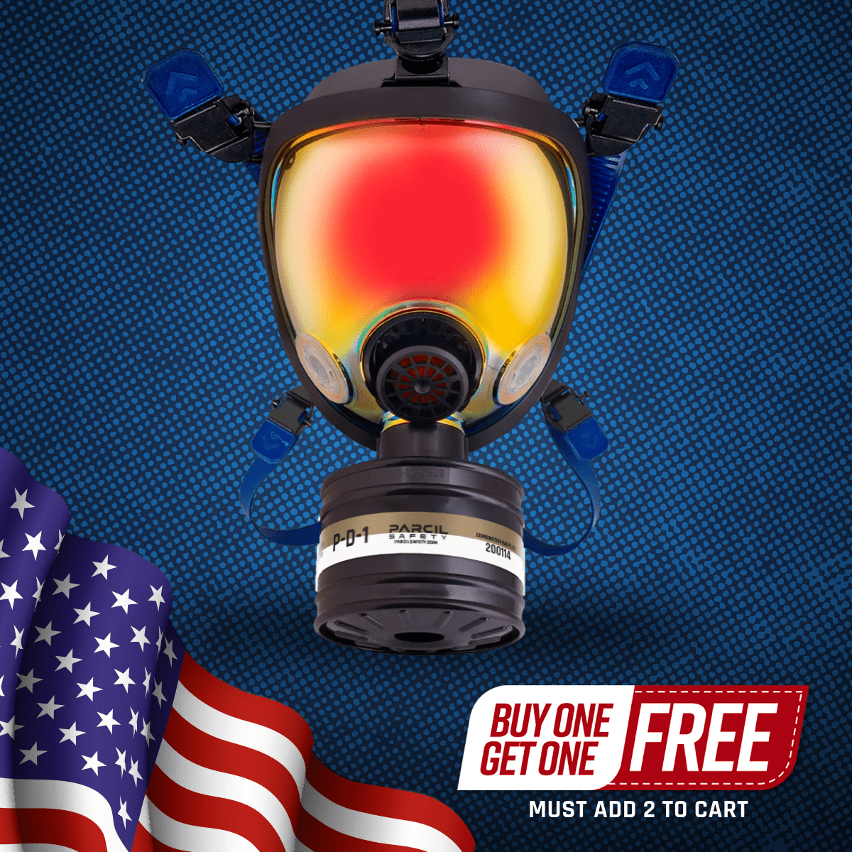 ST - 100X Inferno Red Mirrored - Full Face Respirator Gas Mask with Organic Vapor and Particulate Filtration - Parcil SafetyGas MasksGas MasksParcil Safety