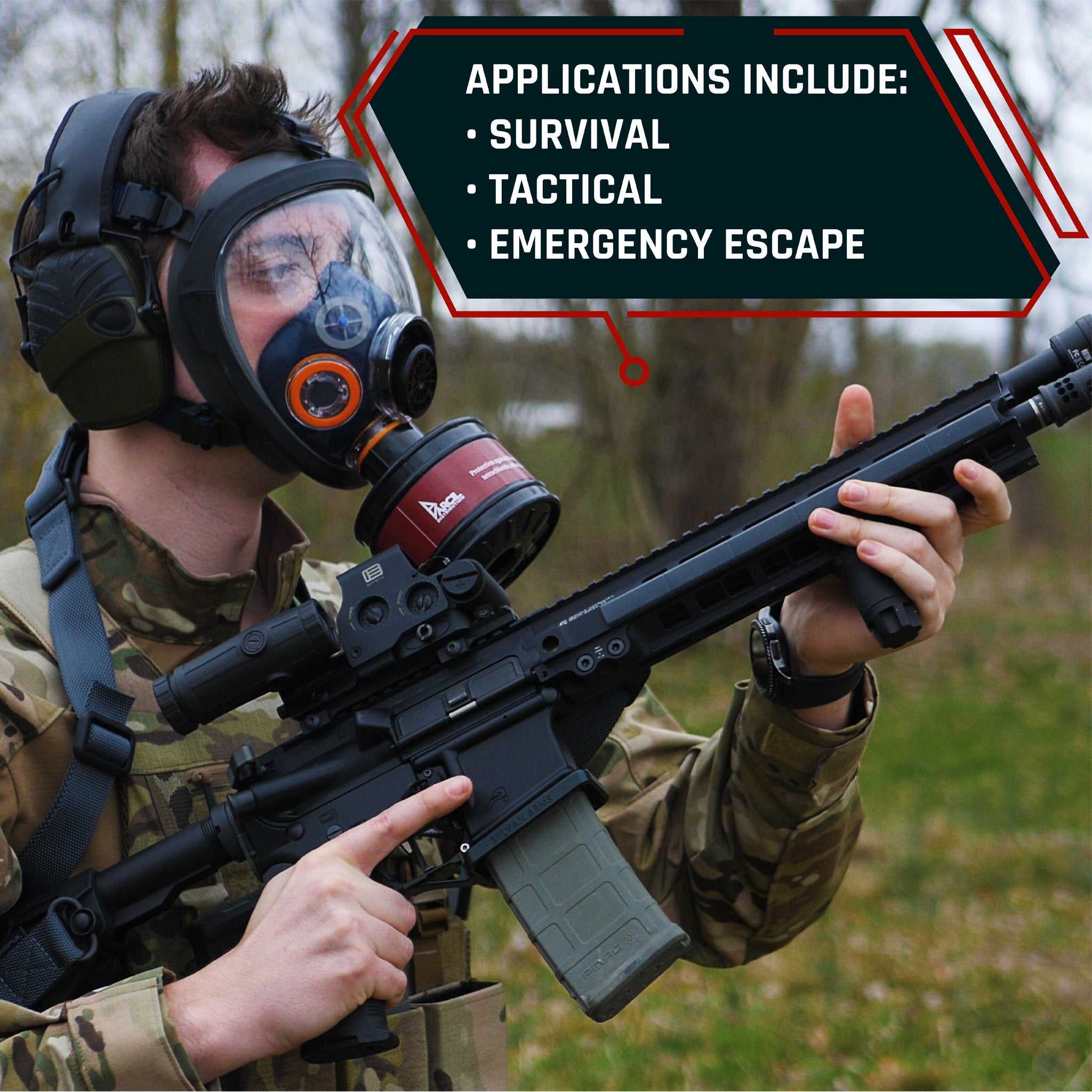 ST - 100X Organic Vapor Survival Gas Mask - FREE SB - 500 Silicone Emergency Fire Escape Blanket! - Parcil SafetyBundle DealsBundle DealsParcil Safety