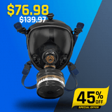 ST-100X Smoke Black Tinted Full Face Respirator Gas Mask with Organic Vapor and Particulate Filtration