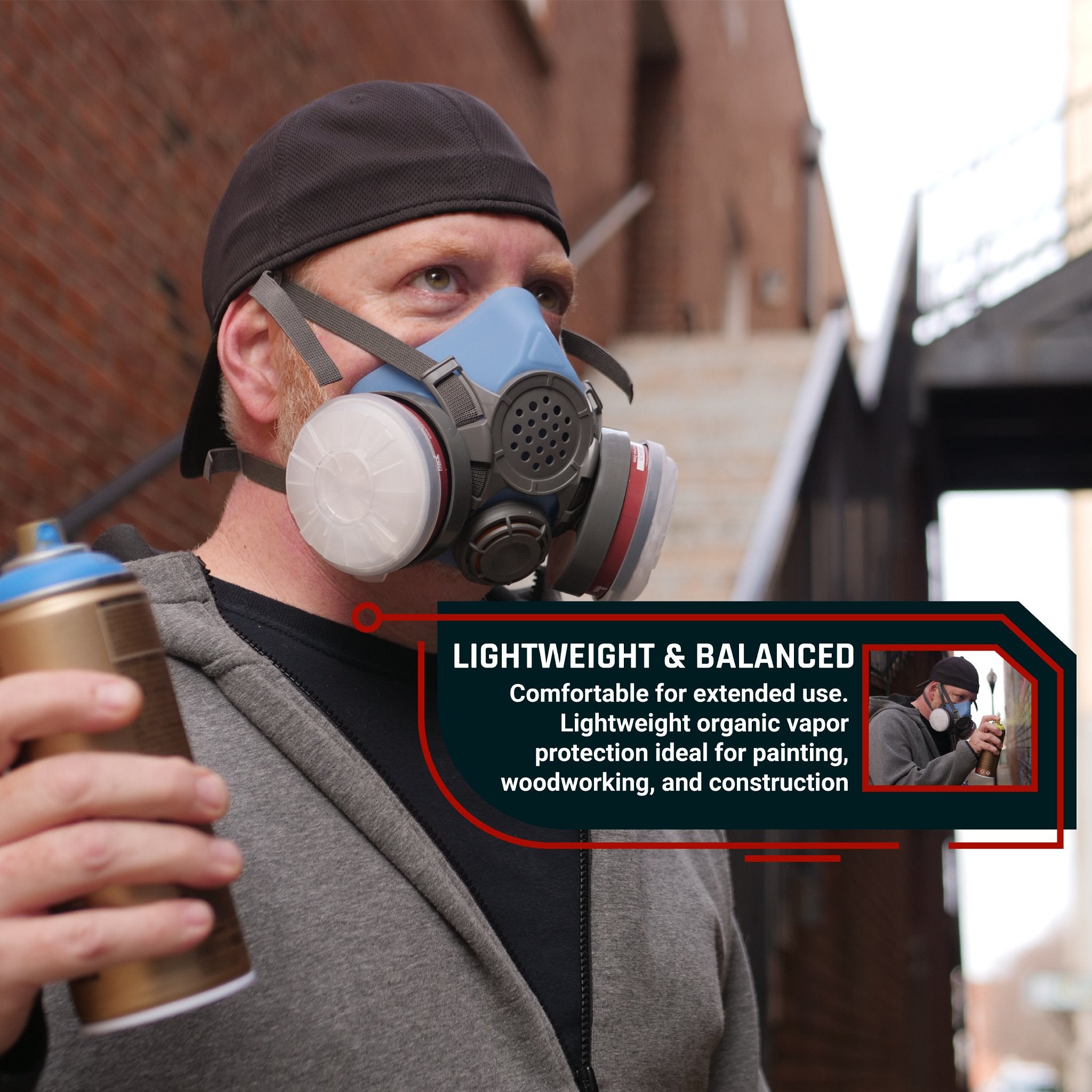 T - 60 Half Face Respirator Gas Mask & C - 10 Goggles with Organic Vapor and Particulate Filtration