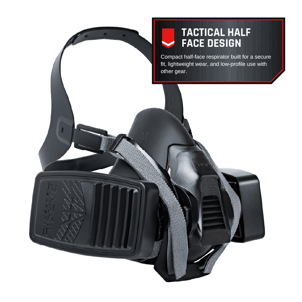 T-99 Sentinel Tactical Half Face Respirator with T-P-3 Low-Profile Cartridges - Parcil SafetyParcil Safety