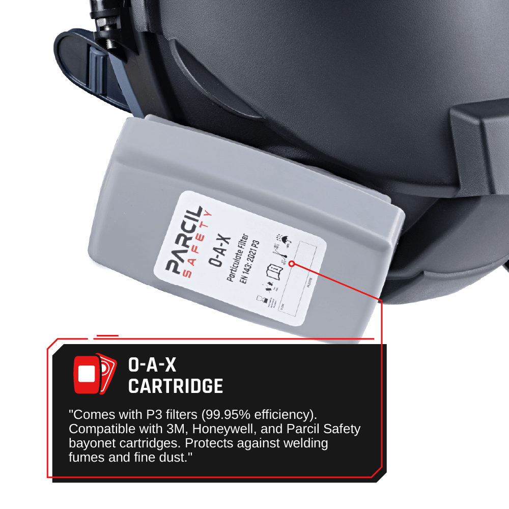 WF - 101 Pro Welding & Grinding Industrial Full - Face Respirator with Auto - Darkening Lens and O - A - X Cartridge - Parcil SafetyParcil Safety