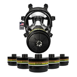 5 DefensePro N-B-1 Filter Canisters - FREE NB-100V Dual Voice Amplifier Tactical Gas Mask!