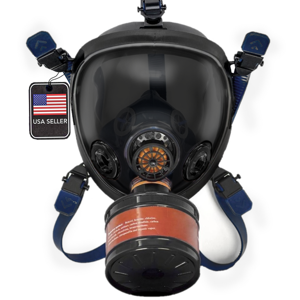 ST-100X Smoke Black Tinted Full Face Respirator Gas Mask with Organic Vapor and Particulate Filtration