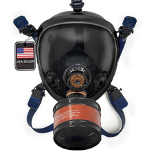 Load image into Gallery viewer, ST-100X Smoke Black Tinted Full Face Respirator Gas Mask with Organic Vapor and Particulate Filtration