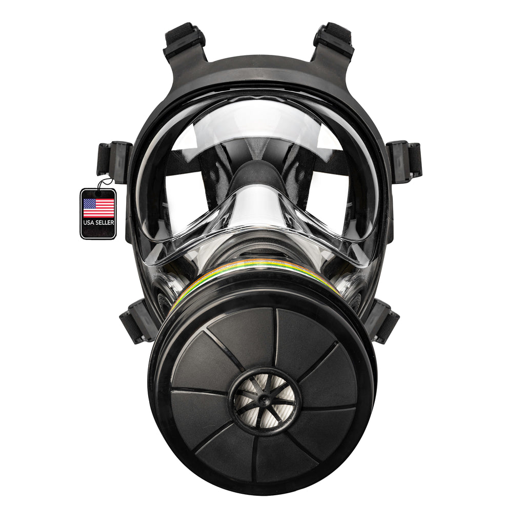 NB-100V Tactical Gas Mask with Voice Amplifier - Full Face Respirator with Central 40mm Defense Filter
