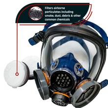 Load image into Gallery viewer, PD-100 Inferno Red - Full Face Respirator Mirrored Gas Mask with Organic Vapor and Particulate Filtration