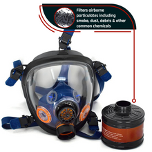 Load image into Gallery viewer, ST-100X Full Face Survival Respirator Gas Mask with Organic Vapor and Particulate Filtration