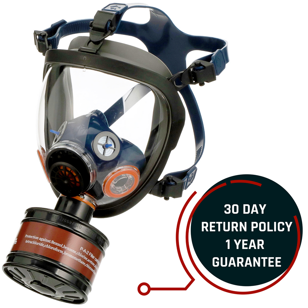 ST-100X Inferno Red Mirrored - Full Face Respirator Gas Mask with Organic Vapor and Particulate Filtration