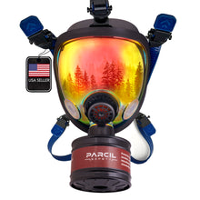 Load image into Gallery viewer, ST-100X Inferno Red Mirrored - Full Face Respirator Gas Mask with Organic Vapor and Particulate Filtration