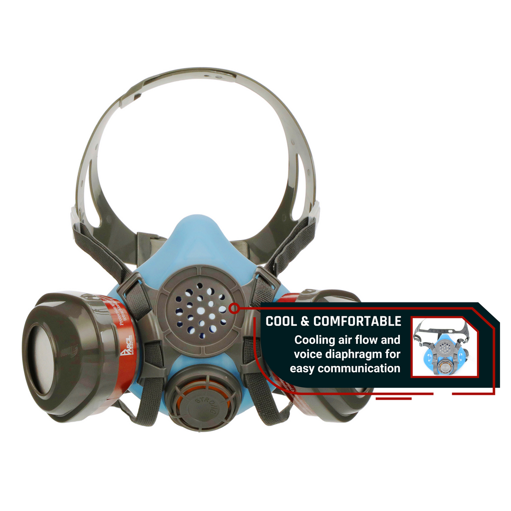 T-61 Half Face Respirator Gas Mask with Organic Vapor and Particulate Filtration